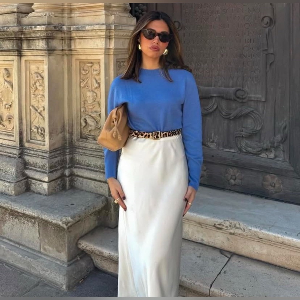 ZARA NEW WITH TAGS SATIN EFFECT MIDI SKIRT
